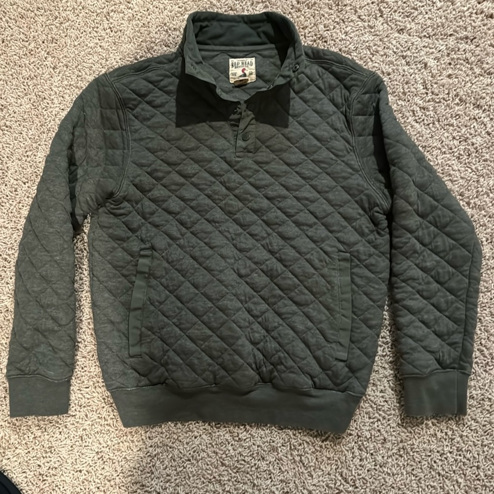 RedHead Quilted Snap-Placket Long-Sleeve Pullover